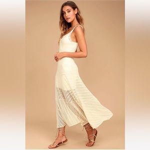 Free People Love Story Cream Lace Slip Dress